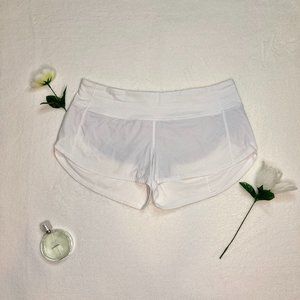 Lululemon White Speed Shorts